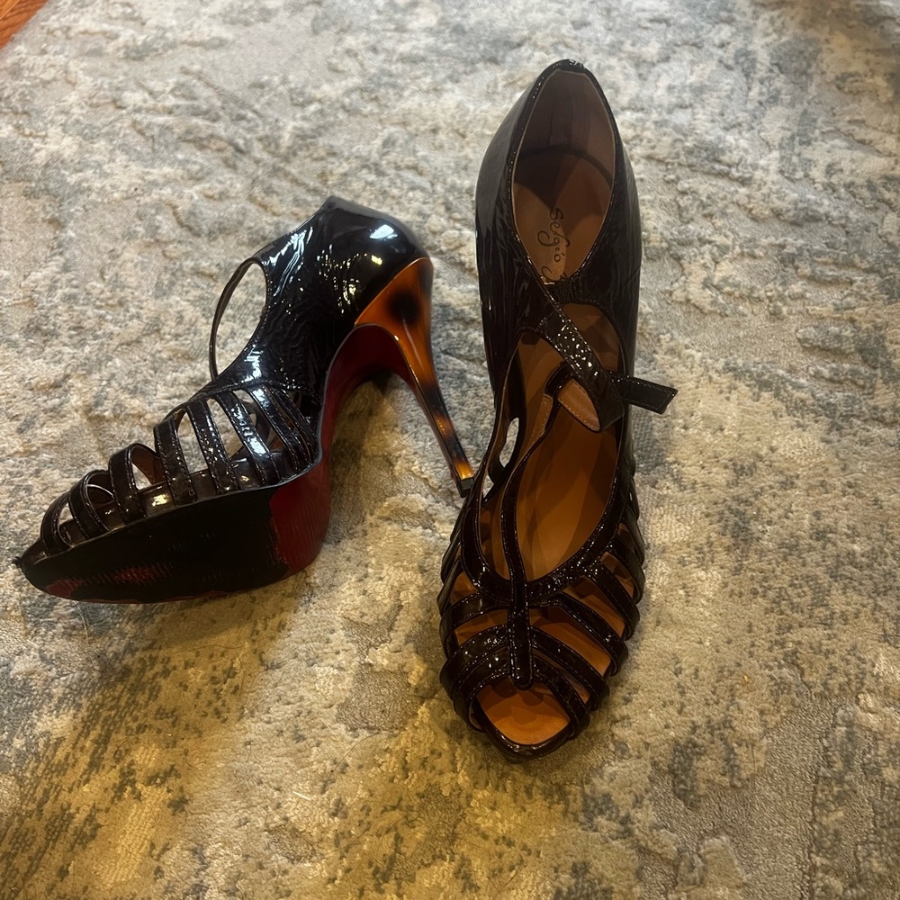 Sergio Zelcer Black Patent Heels